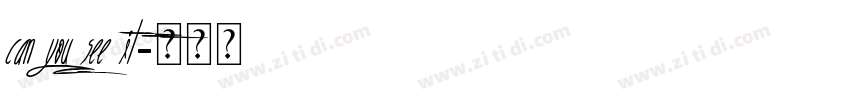 Can you see it字体转换